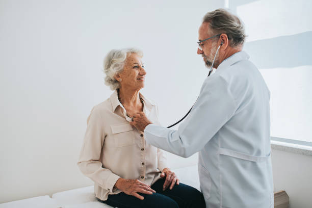 Doctor listening to a patient's heartbeat